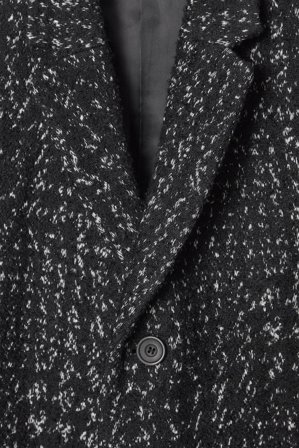 COS Homme Manteau Bouclé Pied-De-Poule in Noir