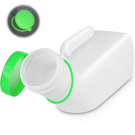 Urinalflaske til mænd, Glow-in-the-Dark 1000ml Pisflaske til Rejser & Inkontinens