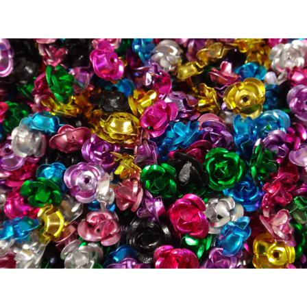 500st Aluminium Pärlor Rosor - Blandade Färger 6 Mm