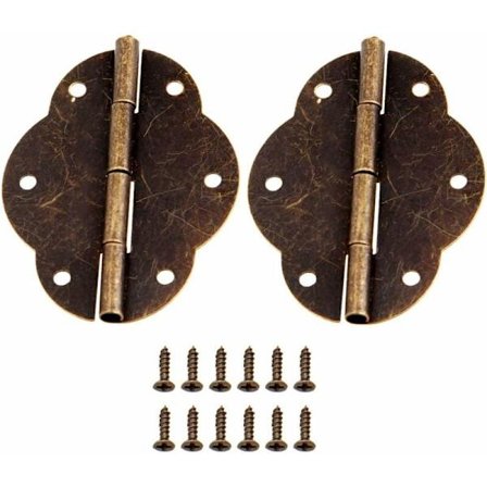 5 stk antikke retro hengsler med 12 skruer for vintage treboks