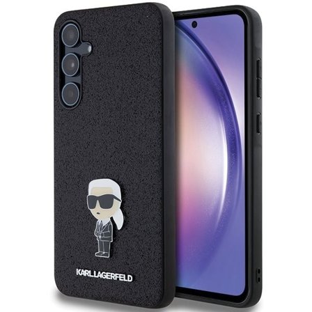 Karl Lagerfeld Kiinteä Glitter Ikonik Logo Metal Pin tapauksessa Samsung Galaxy A55 - musta