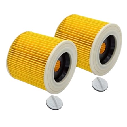 2x Filterpatron for støvsuger, kompatibel med Kärcher WD2 WD3 MV3 MV2 A2004 A2054 A2204 A265