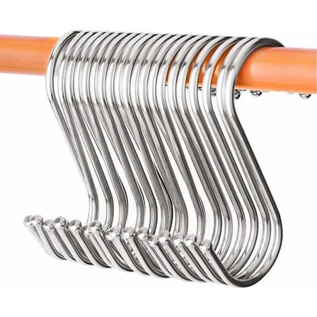 30-pak S-kroge til ophængning, 9,5 cm S-kroge, S-formede køkkenkroge i rustfrit stål, alsidige S-kroge til ophængning i køkken