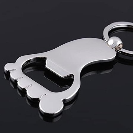 91x37,5 mm Flaskeåbner Nøglering Metal Fodformet Sodavandsøl Flaskeåbner Nøglering Drikkeflaskeåbner Nøglering til