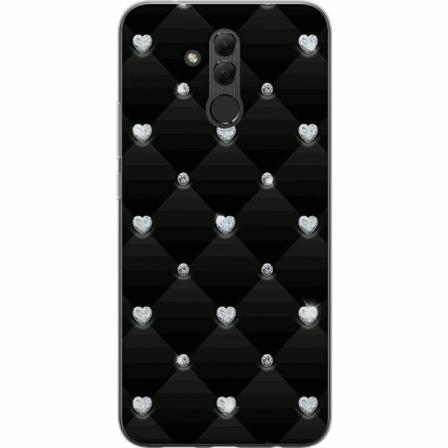 Huawei Mate 20 Lite Genomskinligt Skal Bling Heart