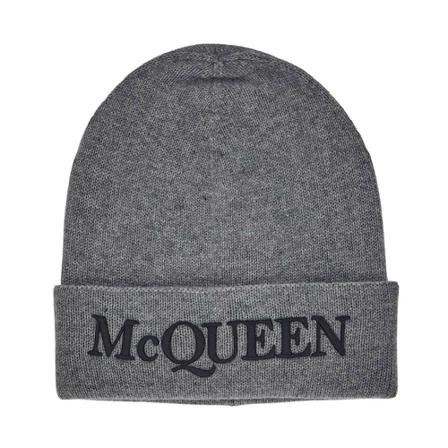 Alexander McQueen Logo Beanie Grå, Herre Accessories