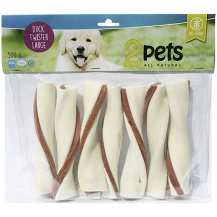 2 pets - Tuggtwister Duck 500 g - Hund - Hundegodbiter & tyggebein - Tyggeruller & tyggepinner - ZOO.no