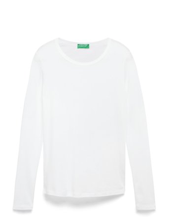 United Colors of Benetton T-Shirt L/S - White - XL