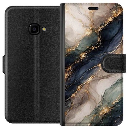 Kompatibel Tegnebogsetui til Samsung Samsung Galaxy Xcover 4 Luksuriøs abstrakt marmorkunst i sort, hvid og guld med elegante linjer, eksklusivt desi