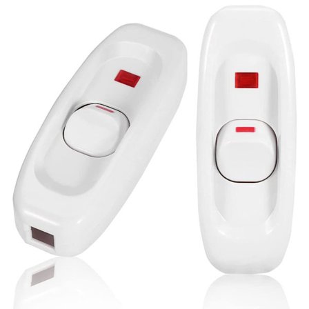 2 st sladdströmbrytare med vippströmbrytare för lampa, sladdströmbrytare, lampströmbrytare, inbyggd på/av-strömbrytare, 250V 10A inbyggd PÅ/AV 