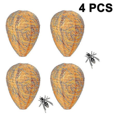4 stk. Vandtætte Hvepsebo Lokkeduer Hængende Hornet Afskrækningsmidler Falsk Klud Hvepsebo Ikke-giftig Bi Lokkedue Afskrækningsmiddel - Gul