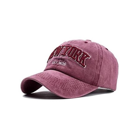 Cap, Unisex vintage jeansmössa Justerbar cap Hiphop Mode Snapback Cap Broderi Bokstäver Cap,Röd