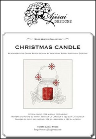 Christmas candle. Cross stitch and blackwork design Valentina Sardu