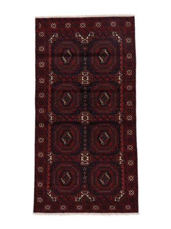 Orientalischer Belutsch Teppich 104X199 Schwarz Wolle, Persien