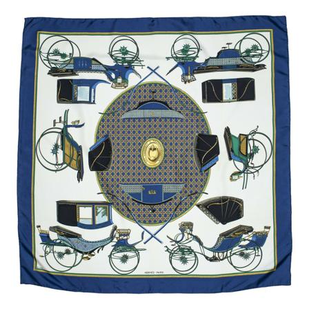 Hermès Vintage, Pre-owned Scarf Blauw, Dames, Maat:ONE Size
