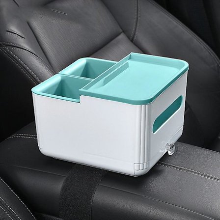 Multifunktionel aftagelig bilvævsboks opbevaringsholder bil interiør armlæn kopholder bil organizer auto opbevaringsboks| |