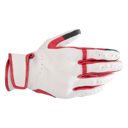 Alpinestars Dyno Leather MC Gloves Ecru/Ruby Red S