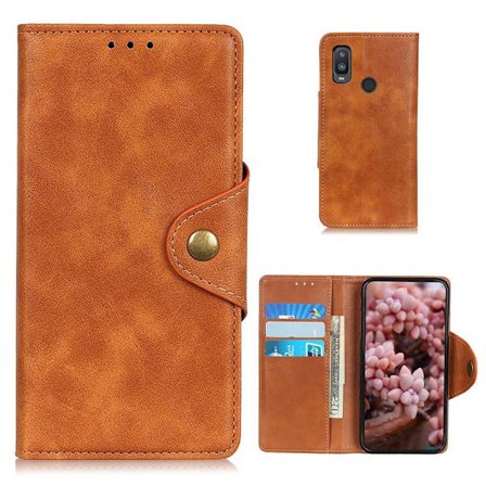 Alpha läder Alcatel 1L (2021) fodral - Brun