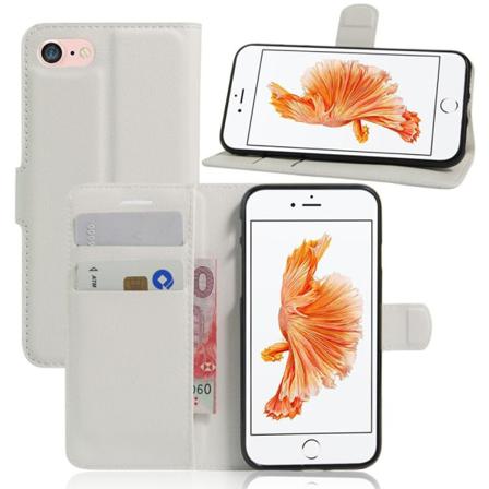 Iphone 7/8/se (2020/2022) - Litchi Plånboksfodral - Vit Vit