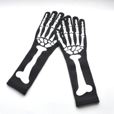 CDQ 1 par Halloween lysande skeletthandske fullfinger för cosplay flerfärgad CDQ
