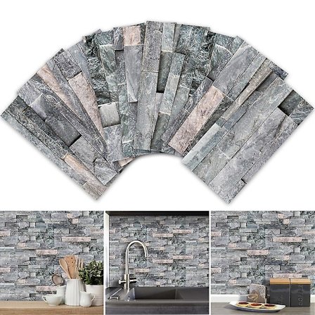 3d Stein vegg klistremerker fliser tapet selvklebende kunst klistremerker