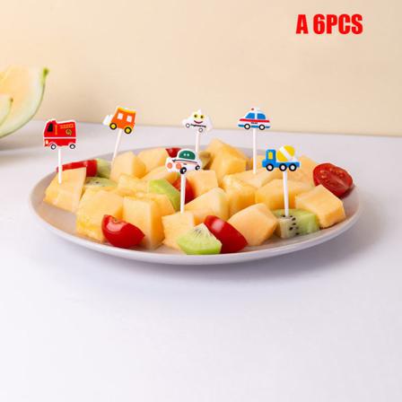 6/8/10 St/ Set Mini Plast Fruktgaffel Dessert Tandpetare Bento