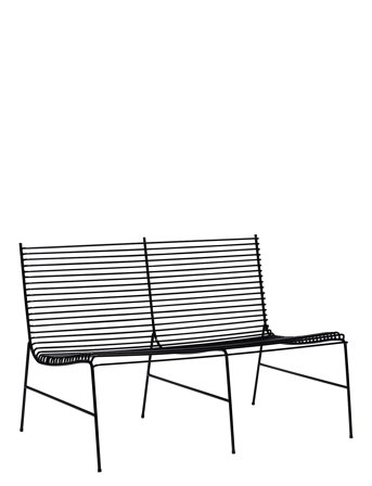 Hübsch String Bench Black - Black - ONE SIZE