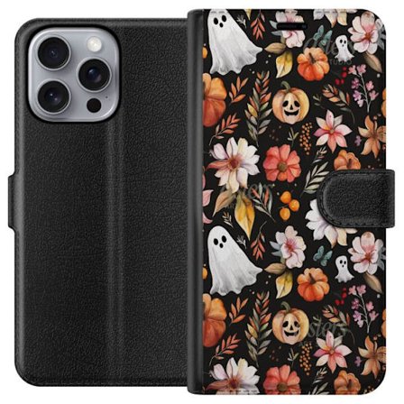 Kompatibelt Lommeboketui til Apple Apple iPhone 16 Pro Max Halloween Mønster Gresskar Spøkelse Maskerade