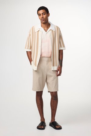 NN.07 Billie 5397 Shorts Male White Linen Blend