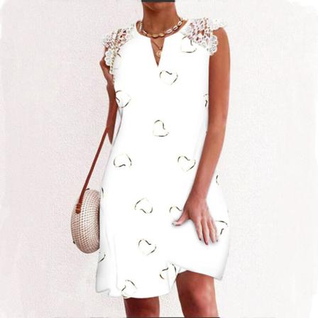 Kvinnor Print Klänningar Casual Baggy Comfy Summer Beach