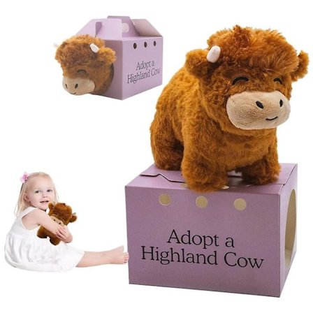 Adopter en Highland Ko Plys, Sød Ko Udstoppede Dyr Fluffy Ko Figur Legetøj