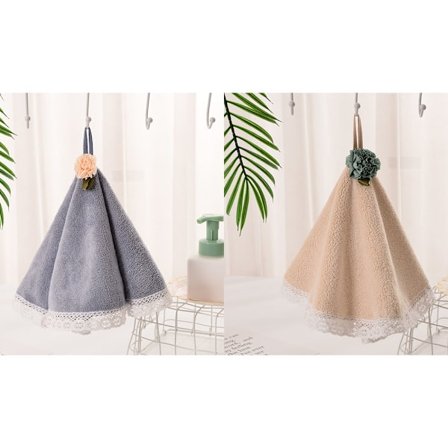 2 kökshanddukar (mörkblå + khaki, ca 50 x 50 cm), Hand T