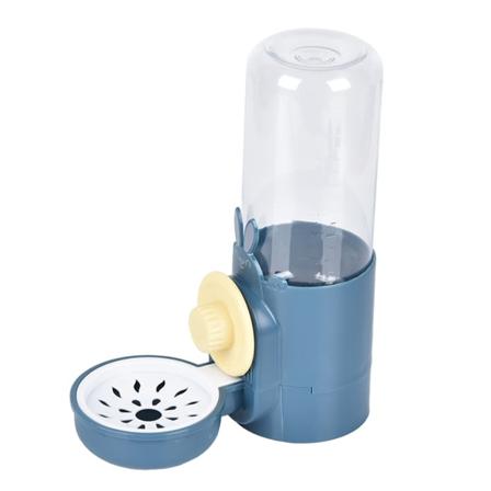 Automatiske kæledyrsfoderautomater 17oz vanddispenser hængende vandfontæne tyngdekraftsføde til små dyr til kat kanin ilder Blue water bottle