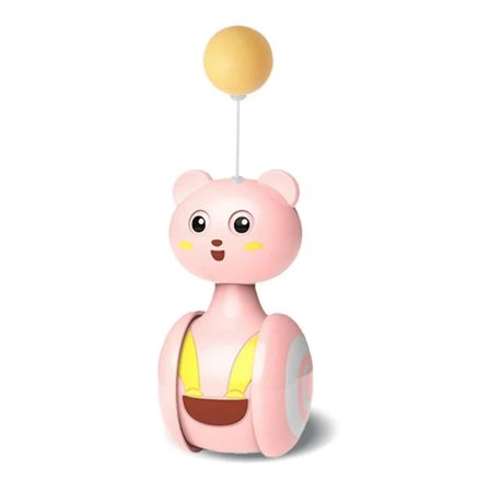 Rosa Katte - Gunglegetøj Kat Interaktiv Balancebil Katte Jagt Legetøj Kæledyrsprodukt, Ballon