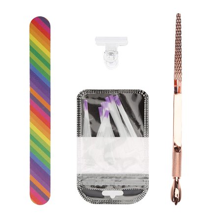 Nagelförlängningskit Nagelpoleringsfil Nageltillsats Fiber Nagelkonstverktyg Transparent