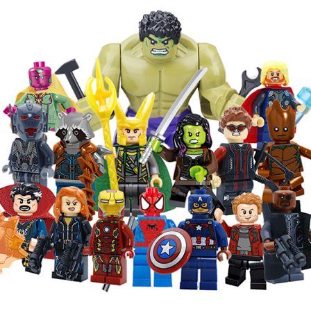 16 dele DC superhelte sæt Avengers Minifigurer Samling Iron Man Loki Thor Thanos byggeklodser klodser dukker legetøj til børn