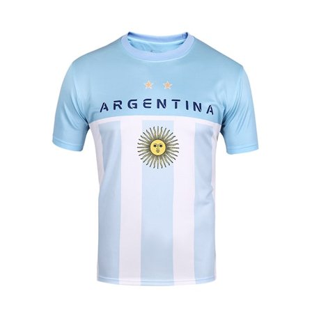 Sports Argentina fotbollströja – Jersey Style kortärmad sportlandslag grafisk sport T-shirt, M