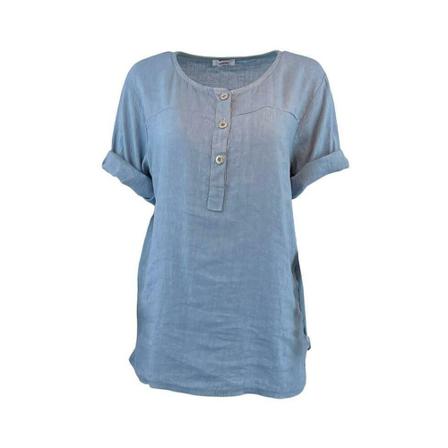 Skovbjerg Collection Hørbluse Blå, Dame Bluser, Størrelse: ONE Size