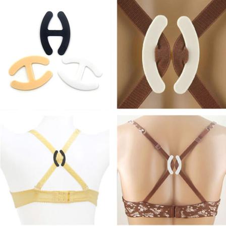 3 STK Clips Perfekt Juster BH-spenne Stropp Push Up-kontroll Nytt& Black+White+Flesh