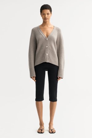 Soft Goat - V-neck cardigan - L - Greige
