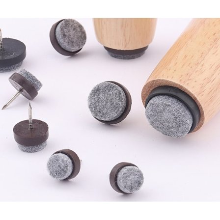 24 stk. møbelknotter med spiker, filtbeskyttelse for møbler, stoler og bordben (28 mm)