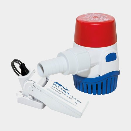 Dränkbar elektrisk länspump Rule 360 GPH (23 liter / minut), 12 V, automatisk driftstart, med nivåvakt