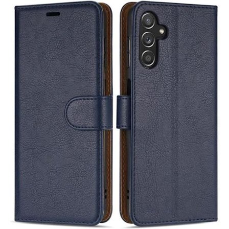 Skyddsfodral - BOOLING - för Samsung Galaxy A14 5G - Läder effekt - Semi-rigid - Mörkblå