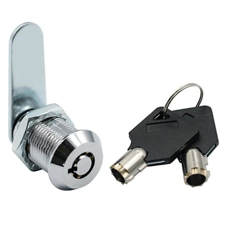 2-pakning 20mm aluminiumspostkasse sikkerhetslås møbellås for postkasse skuff skap garderobe med 4 nøkler (sølv)