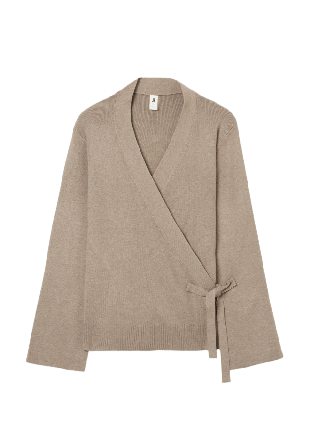 Å WOMAN Cardigan med knytband TANYA Stickat Brun L