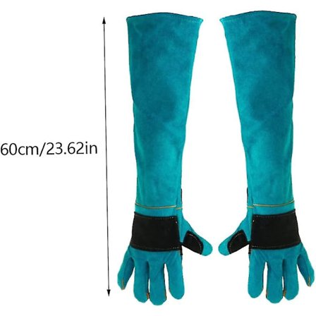 60 cm læder varmehandsker, forlængede svejsehandsker 1 par