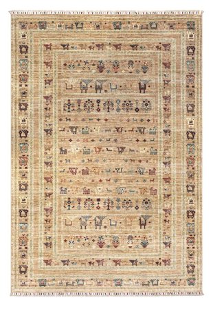 183X266 Tapete Shabargan Moderno Laranja/Castanho (Lã, Afeganistão) Carpetvista