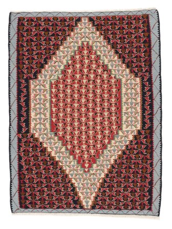 Orientalsk Kelim Senneh Fine Teppe 78X104 Mørk Rød/Svart Ull, Persia/Iran