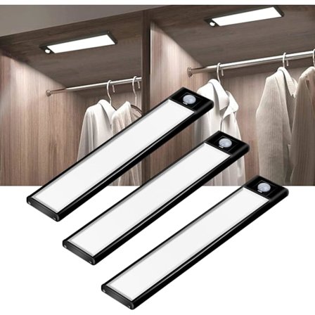 LED-klädskåpsbelysning Batteridriven 3-pack, 31-LED Laddningsbar Mot