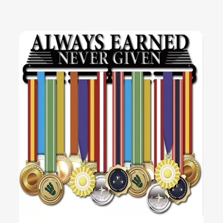 1 kpl Juoksu Urheilumitali Näyttöripustin Aina Ansaittu Ei Koskaan Annettu Mitaliteline Rauta Seinäkiinnitys Näyttö